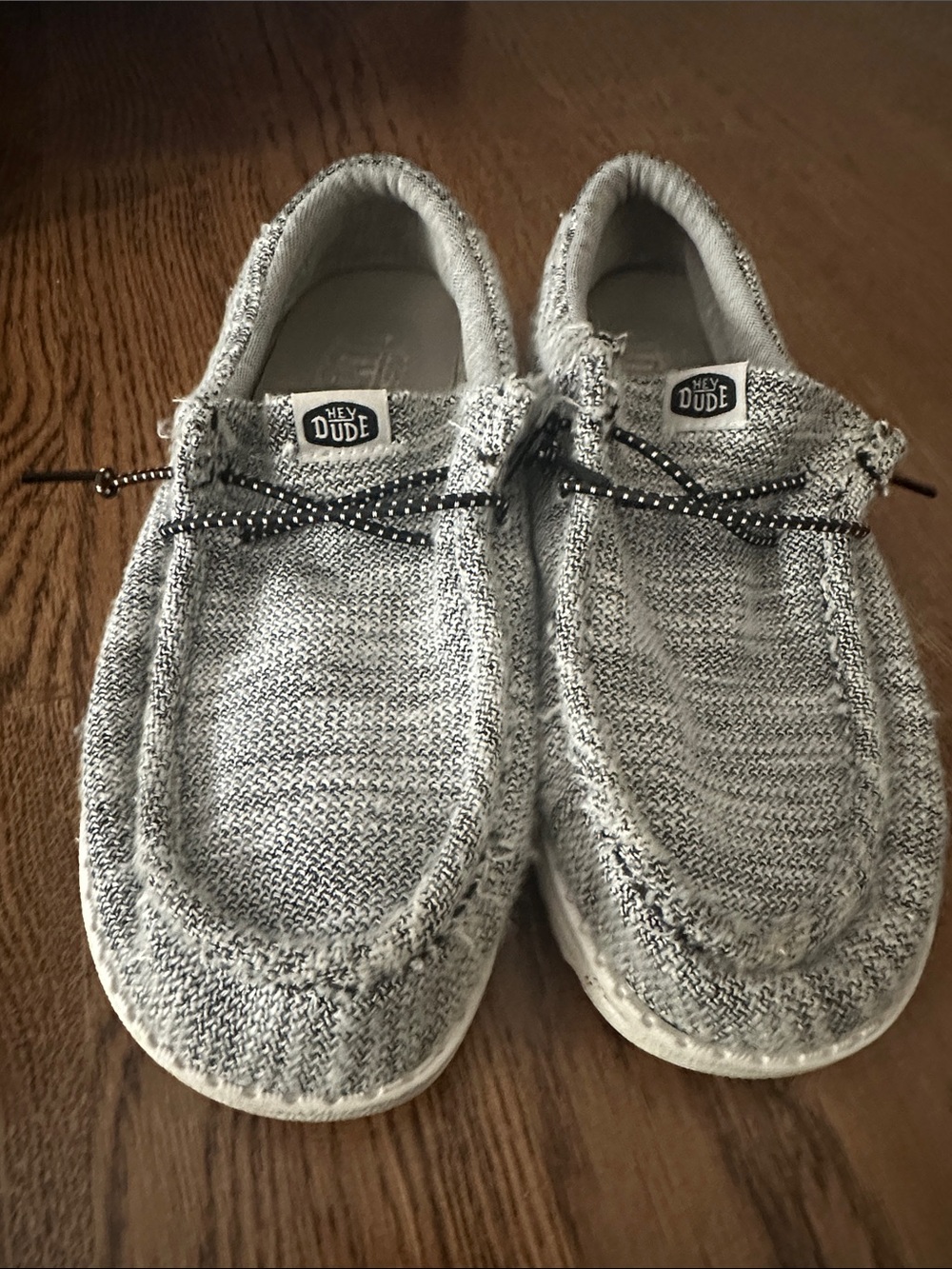 Hey Dude Kids Slip-On Sneakers in Gray and White